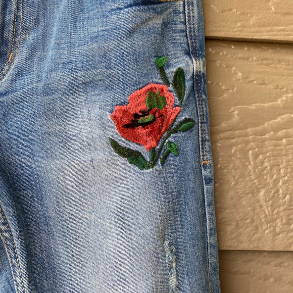 Zara Embroidered Damaged Skinny Jeans Women’s size 02 - Picture 8 of 12